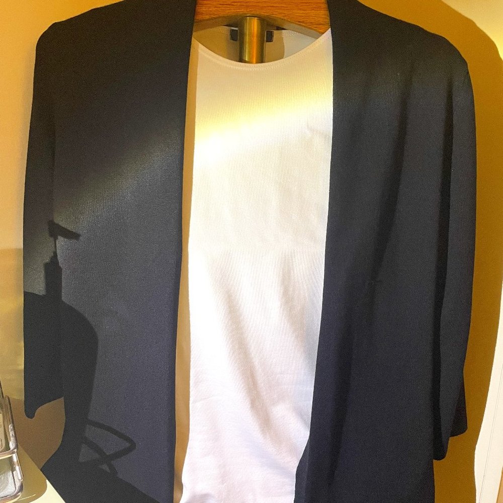 Roz & Ali Jacket Black Petite Large NEW with tags